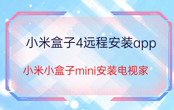 小米盒子4远程安装app 小米小盒子mini安装电视家？